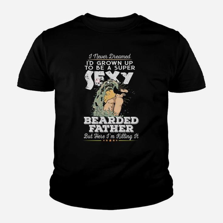 Mens Father Bearded Beard Dad, dad birthday gifts Kid T-Shirt