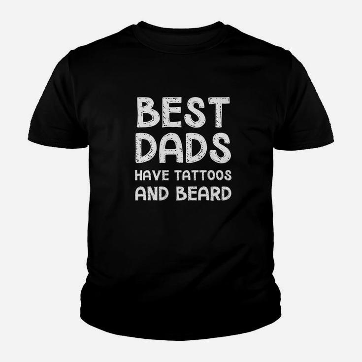 Mens Fathers Day Gifts For Him Funny Dad With Tattoos And Beard Premium Kid T-Shirt