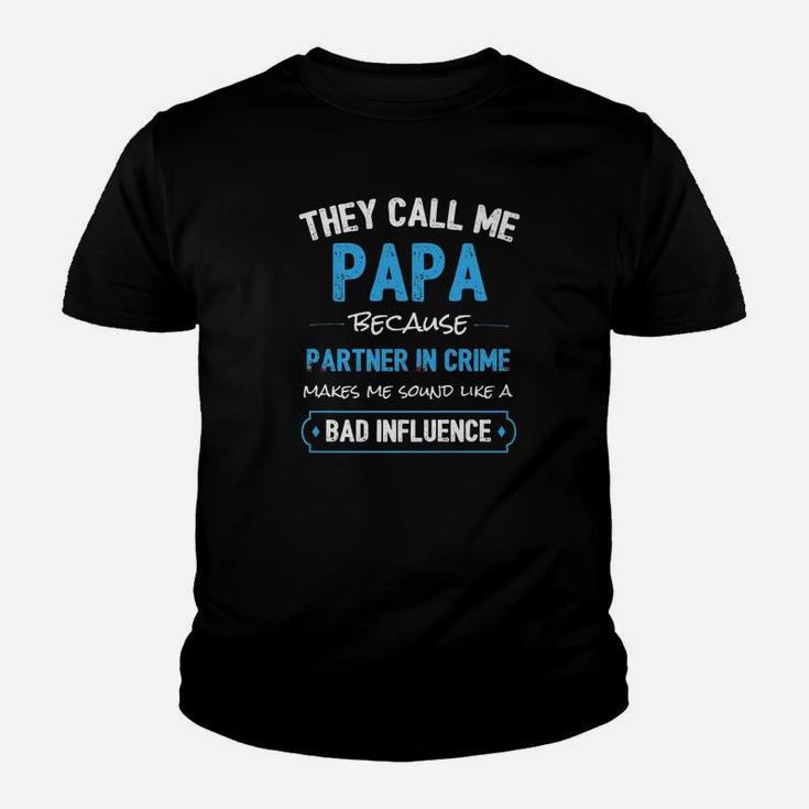 Mens Funny Grandpa Gifts Shirts Papa Partner In Crime Shirt Kid T-Shirt