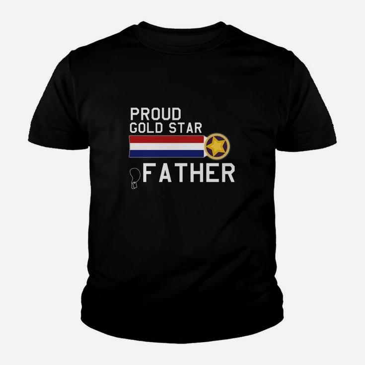 Mens Gold Star Father Proud Military Family Kid T-Shirt