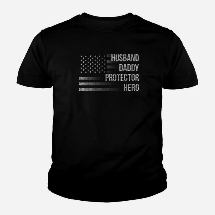Mens Husband Daddy Protector Hero Gift For Dad Kid T-Shirt