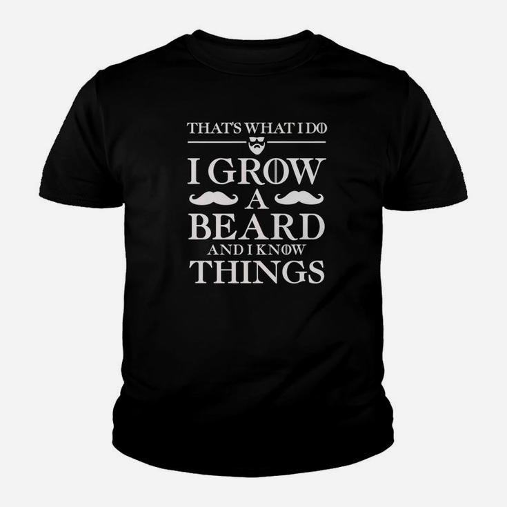 Mens I Grow A Beard And I Know Things Funny Dad Fathers Kid T-Shirt