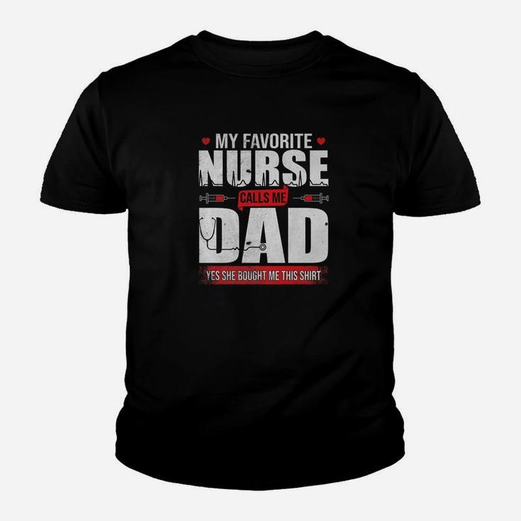 Mens My Favorite Nurse Calls Me Dad Fathers Day Gifts Premium Kid T-Shirt