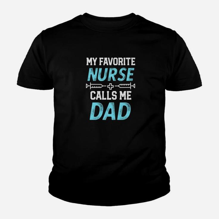 Mens My Favorite Nurse Calls Me Dad Quote Rn Fathers Day Premium Kid T-Shirt