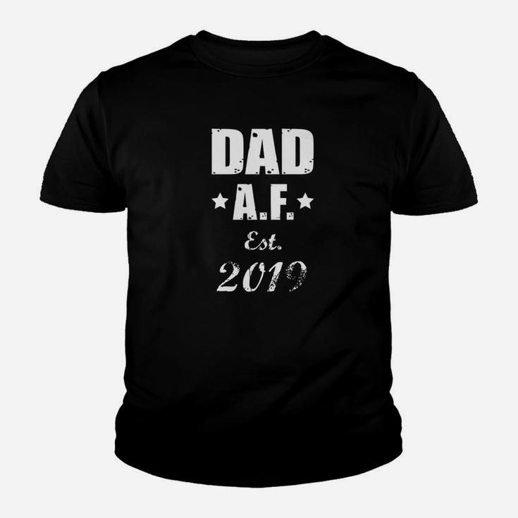 Mens New Dads Dad Af Est 2019 Fathers Day Gift Premium Kid T-Shirt