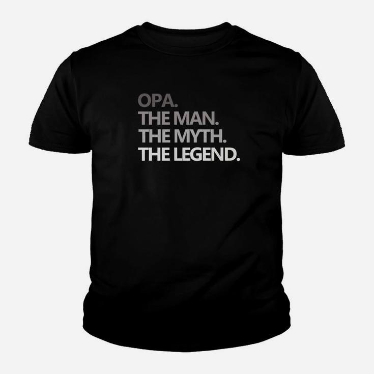 Mens Opa The Man Myth Legend Fathers Day Gift Grandpa Kid T-Shirt