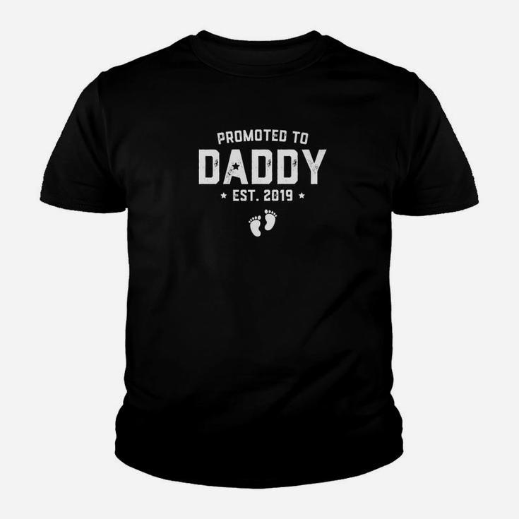 Mens Promoted To Daddy Est 2019 Gift For New Daddy Baby Kid T-Shirt