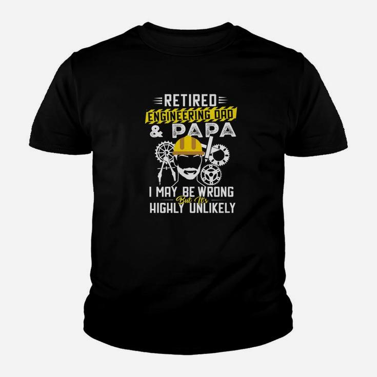 Mens Retired Engineering Dad And Papa Shirt Kid T-Shirt