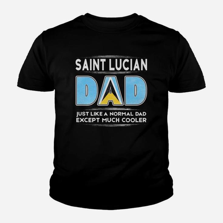 Mens Saint Lucia Dad Is Cooler Promoted To Daddy Kid T-Shirt