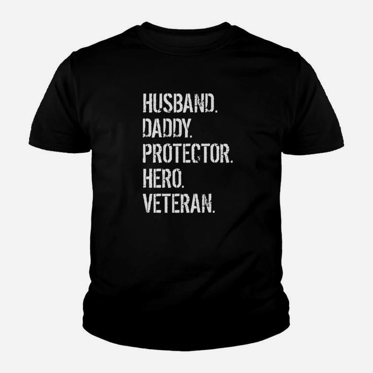 Mens Veteran Father Gift Husband Daddy Protector Hero Premium Kid T-Shirt