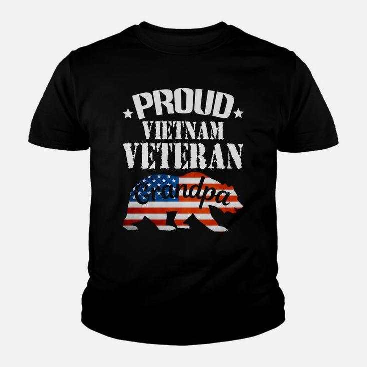 Mens Vietnam Veterans Fathers Day Proud Grandpa Bear Kid T-Shirt