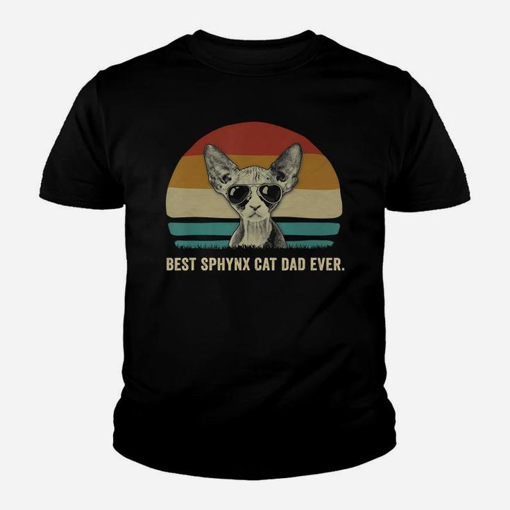 Mens Vintage Best Sphynx Cat Dad Ever Shirts Funny Gift T-shirt Kid T-Shirt