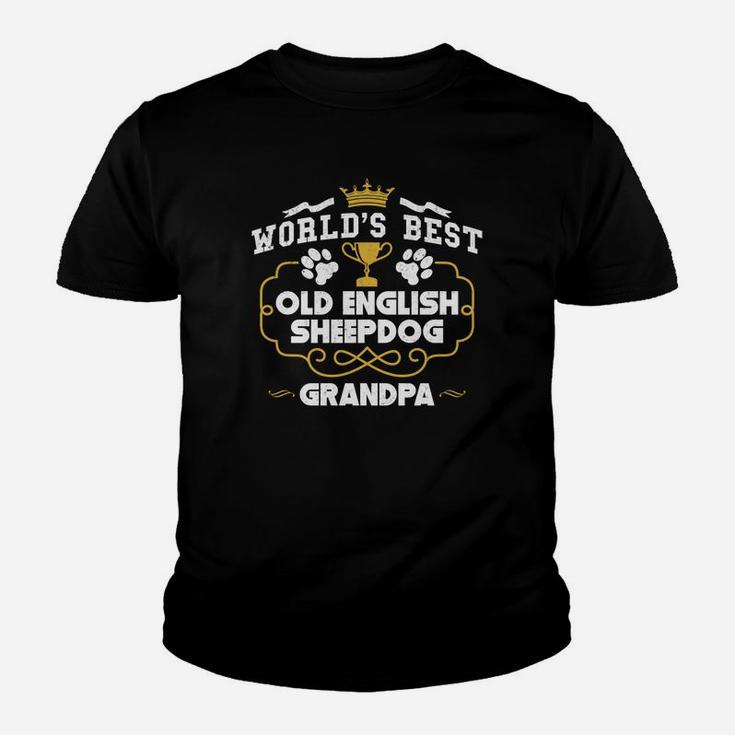 Mens Worlds Best Old English Sheepdog Grandpa Granddog Kid T-Shirt