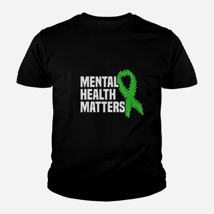 Mental Health Matters Green Ribbon Mental Health Kid T-Shirt