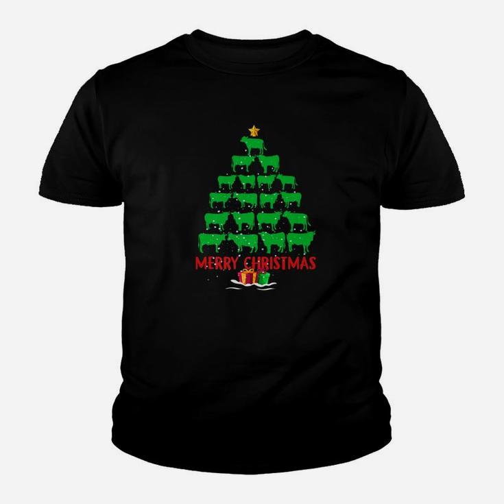 Merry Christmas Cows Tree Farmer Christmas Gifts Kid T-Shirt
