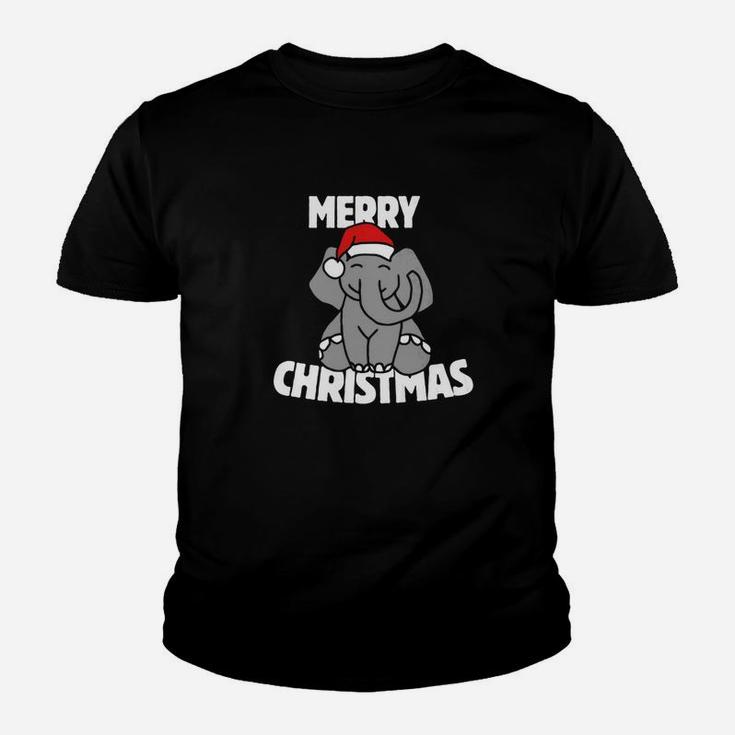 Merry Christmas Elephant Cute Elephants Holiday Tee Kid T-Shirt
