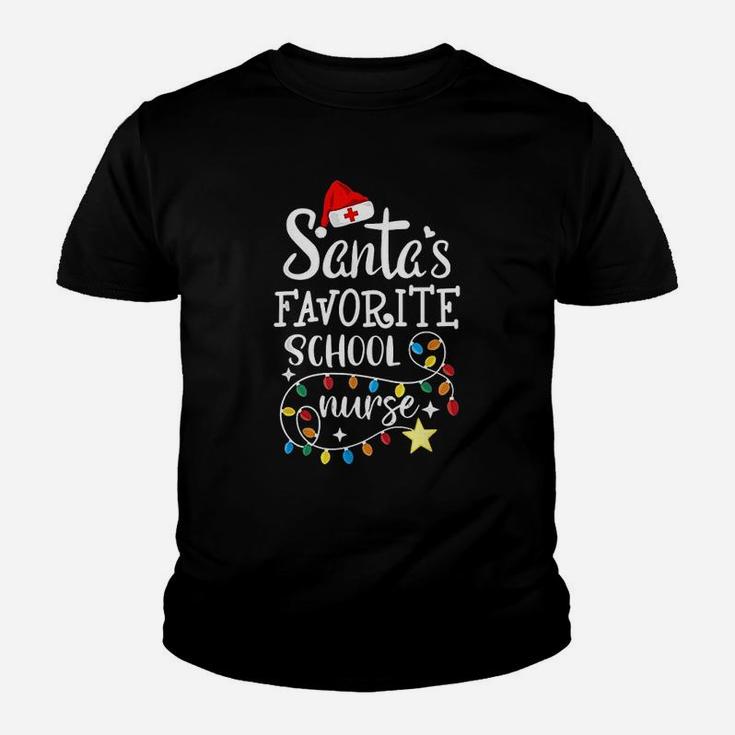 Merry Christmas Nurse Crew Rn Santa's Favorite School Nurse Kid T-Shirt
