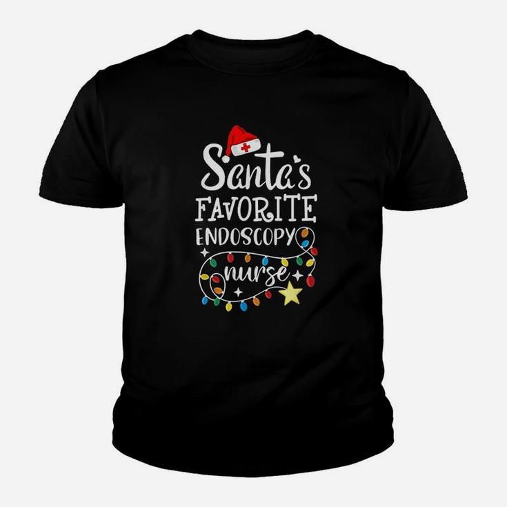 Merry Christmas Nurse Crew Santas Favorite Endoscopy Nurse Kid T-Shirt