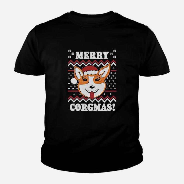 Merry Corgmas Corgi Dog Mom Ugly Christmas Kid T-Shirt