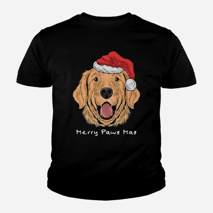Merry Paws Mas Funny Dog Lover Christmas Kid T-Shirt