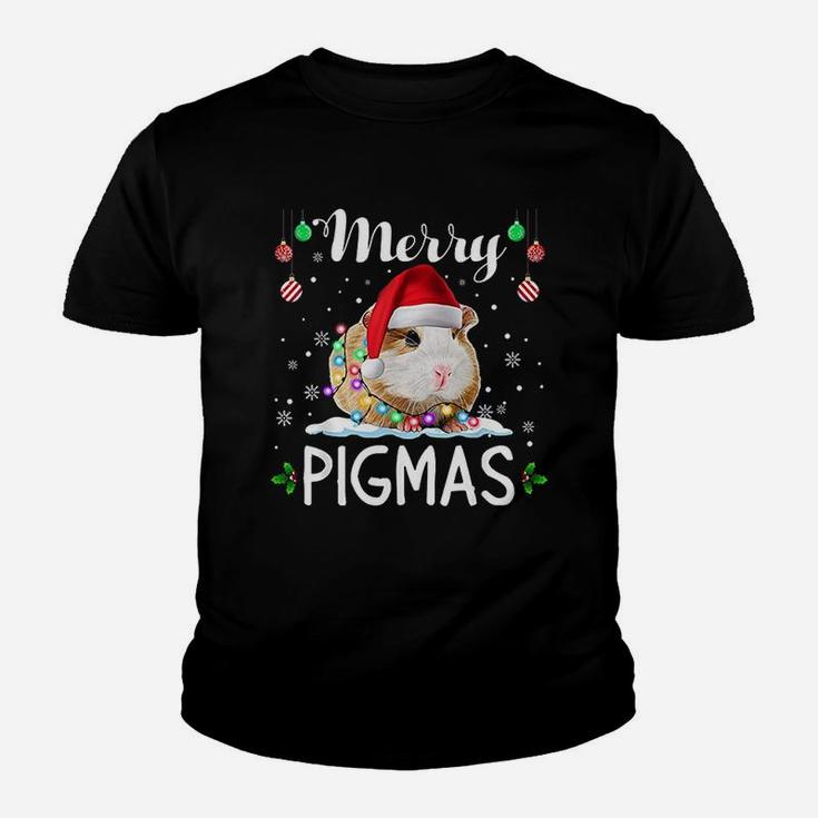 Merry Pigmas Funny Christmas Santa Guinea Pig Lover Kid T-Shirt
