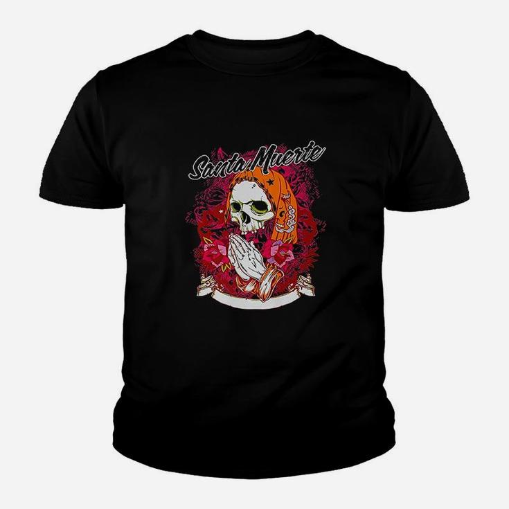 Mexican Day Of The Dead La Santa Muerte Halloween Kid T-Shirt