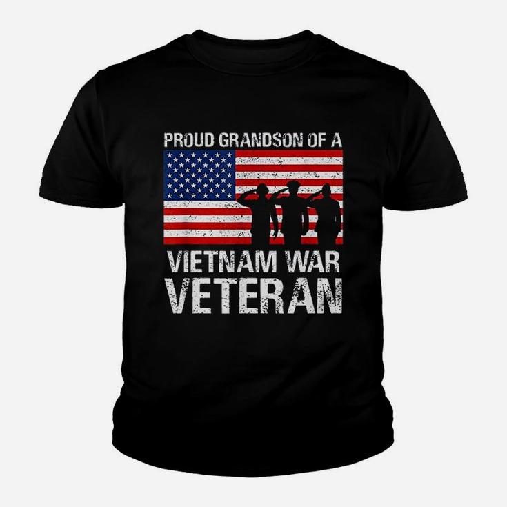 Military Family Gift Proud Grandson Of Vietnam Veteran Kid T-Shirt