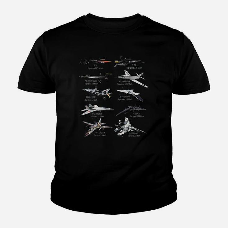 Military Fastest Jet Fighters Aircraft Plane Of The World Kid T-Shirt