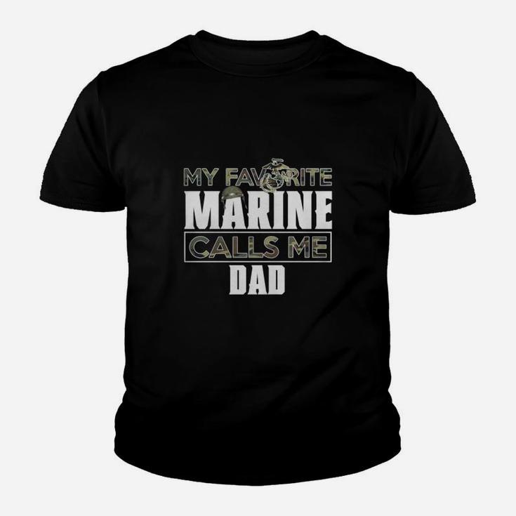 Military My Favorite Marine Calls Me Dad Kid T-Shirt