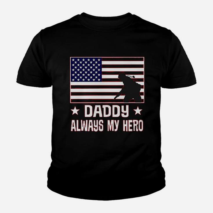Military Soldier Daddy Always My Hero Kid T-Shirt