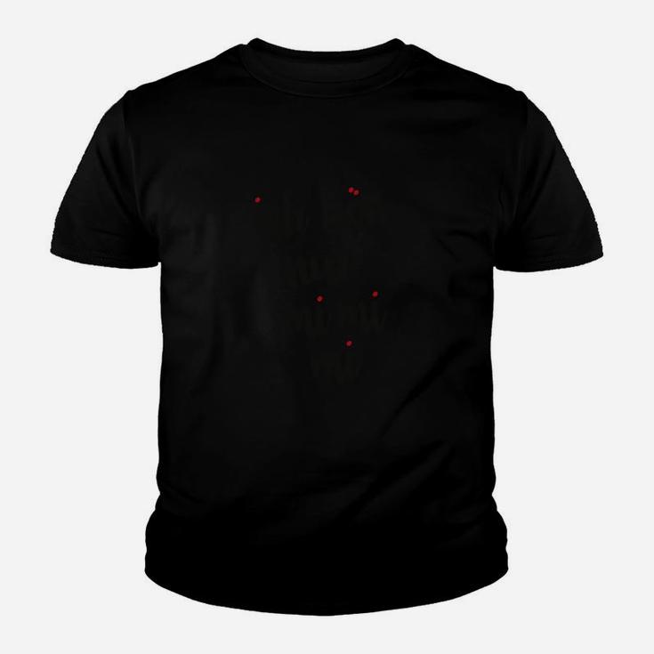 Minimalistisches Schwarzes Unisex-Kinder Tshirt mit Roten Akzenten
