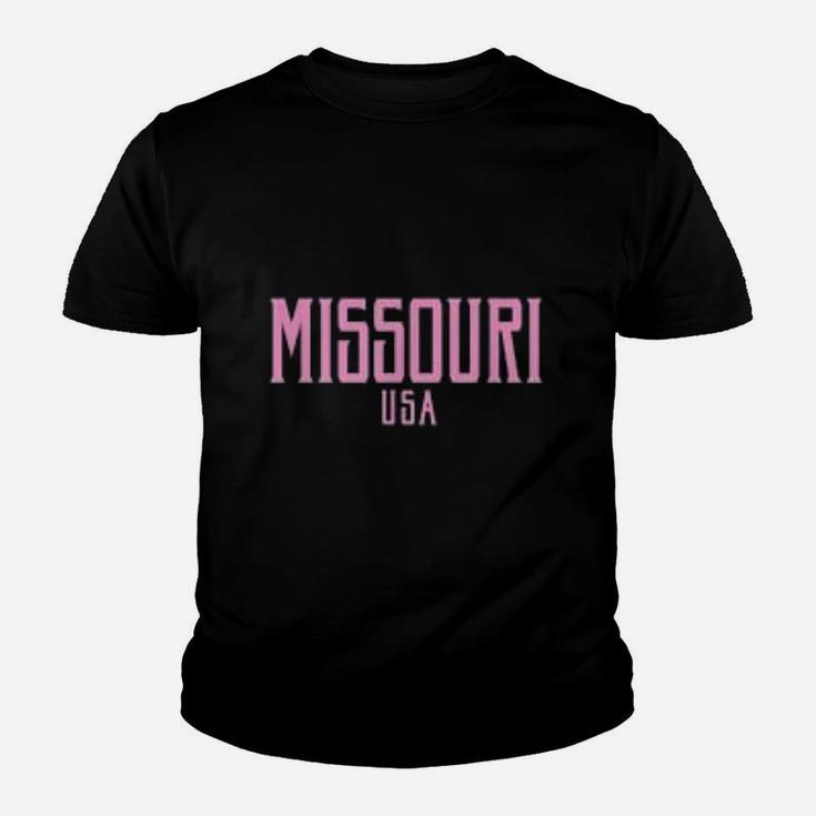 Missouri Usa Vintage Text Pink Print Kid T-Shirt