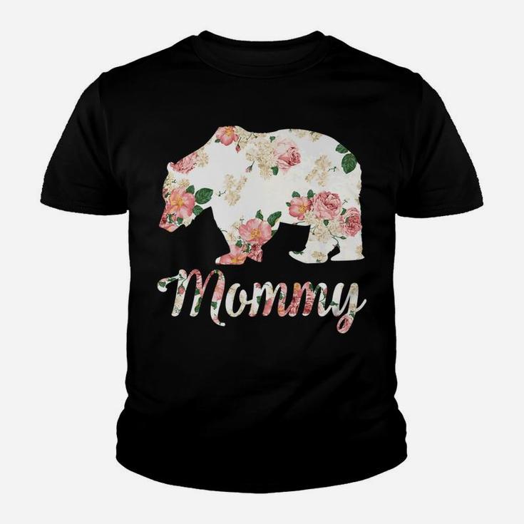 Mommy Bear Floral Family Christmas Matching Gift Kid T-Shirt