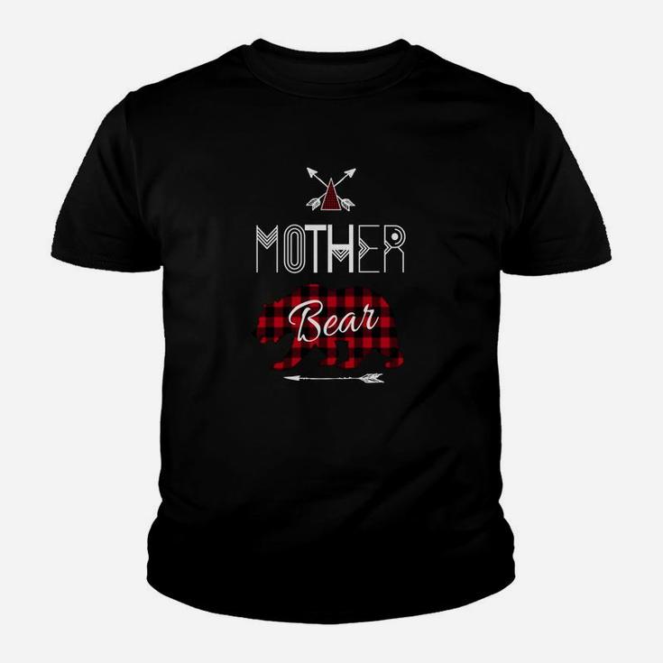 Mother Bear Buffalo Plaid Family Camping Premium Tee Kid T-Shirt