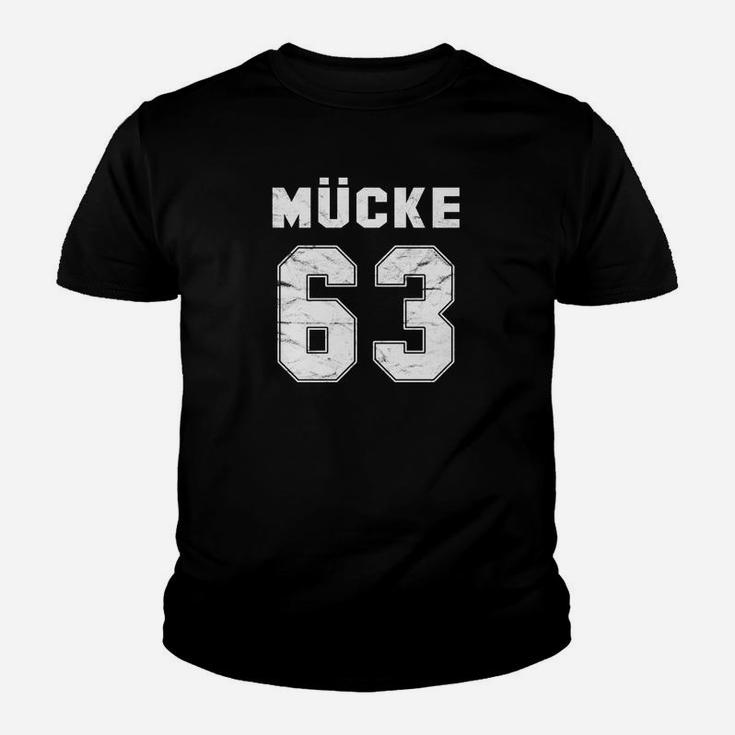 Mücke 63 Herren Sportshirt im College-Stil, Schwarzes Tee mit Aufdruck Kinder Tshirt