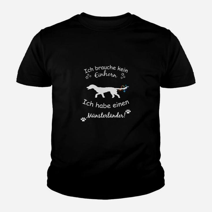 Münsterländer Kinder Tshirt für Hunde-Liebhaber, Einhorn-Design Alternativ