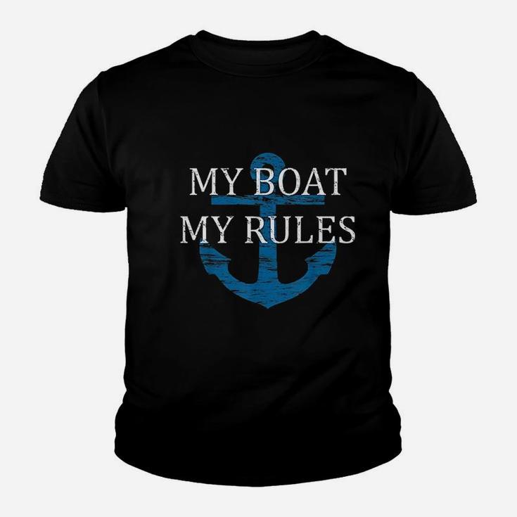 My Boat My Rules Funny Boating Captain Gift Kid T-Shirt