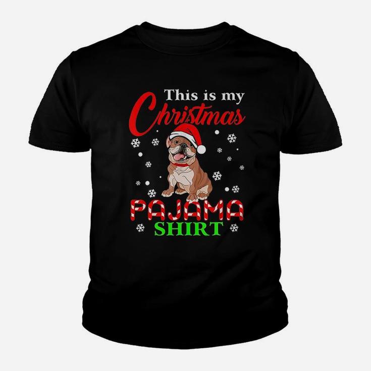 My Christmas Pajama English Bulldog Kid T-Shirt