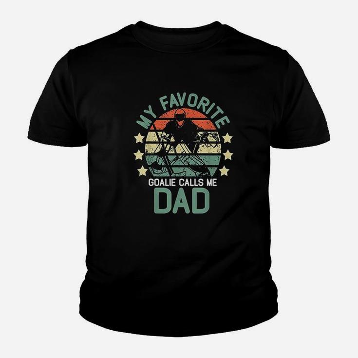 My Favorite Goalie Calls Me Dad Vintage Retro Kid T-Shirt