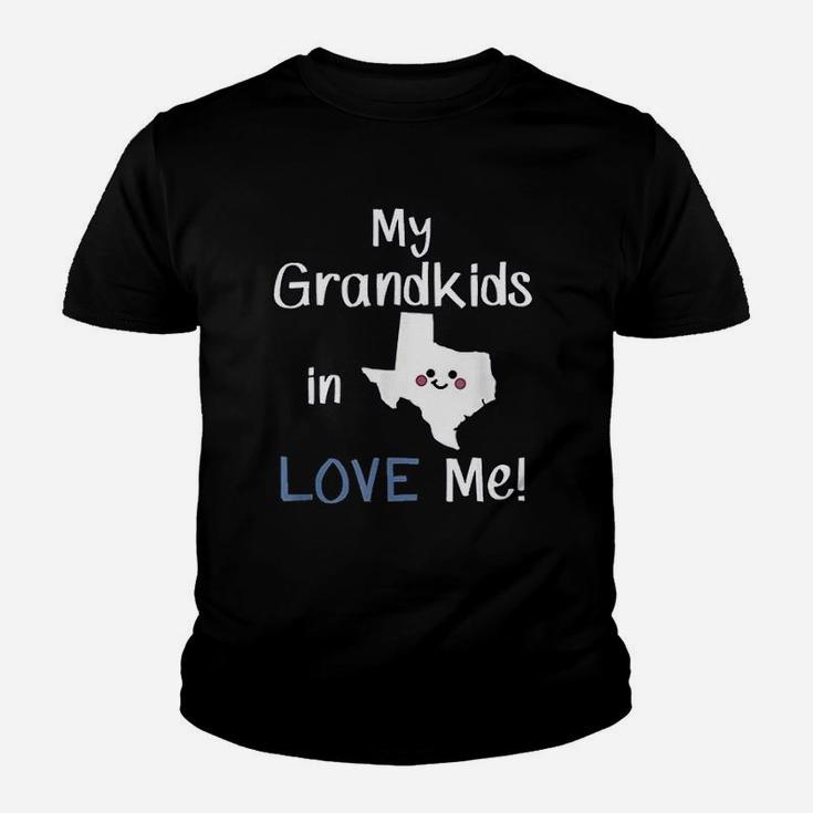 My Grandkids In Texas Love Me Grandma Grandpa State Kid T-Shirt