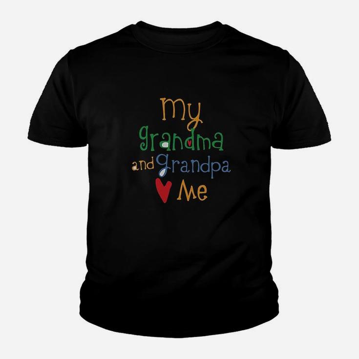 My Grandpa And Grandma Loves Me Grandparents Kid T-Shirt
