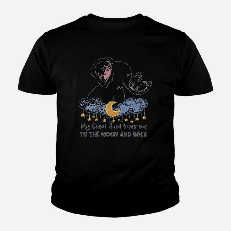 My Great Aunt Loves Me To The Moon And Back Elephant Youth T-shirt