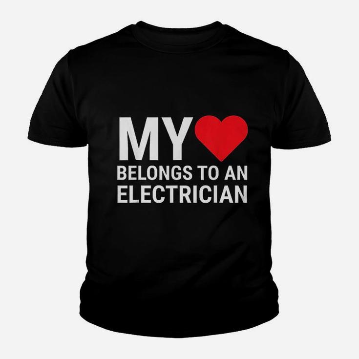My Heart Belongs To An Electrician Lovely Kid T-Shirt