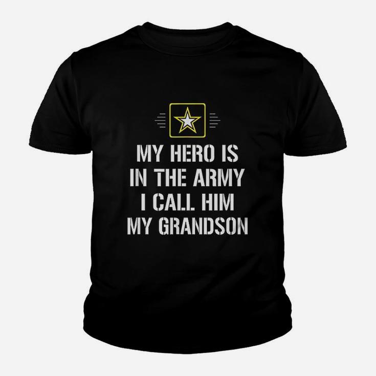 My Hero Is In The Army I Call Him My Grandson Kid T-Shirt
