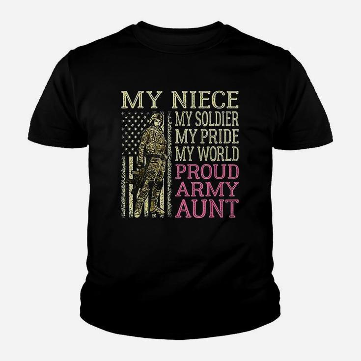 My Niece My Soldier Hero Proud Army Aunt Military Auntie Kid T-Shirt
