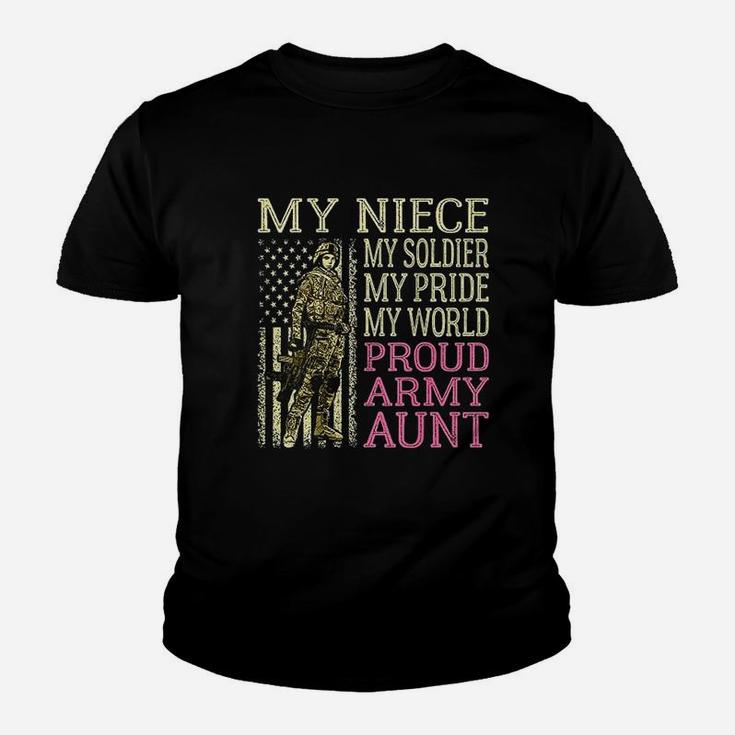 My Niece My Soldier Hero Proud Army Aunt Military Auntie Kid T-Shirt