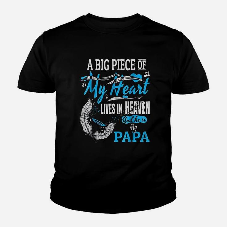 My Papa Lives In Heaven Memorial Day Papa Dad Grandpa Kid T-Shirt