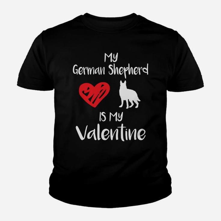 My Shepherd Is My Valentine Valentines Day Dog Gift Kid T-Shirt