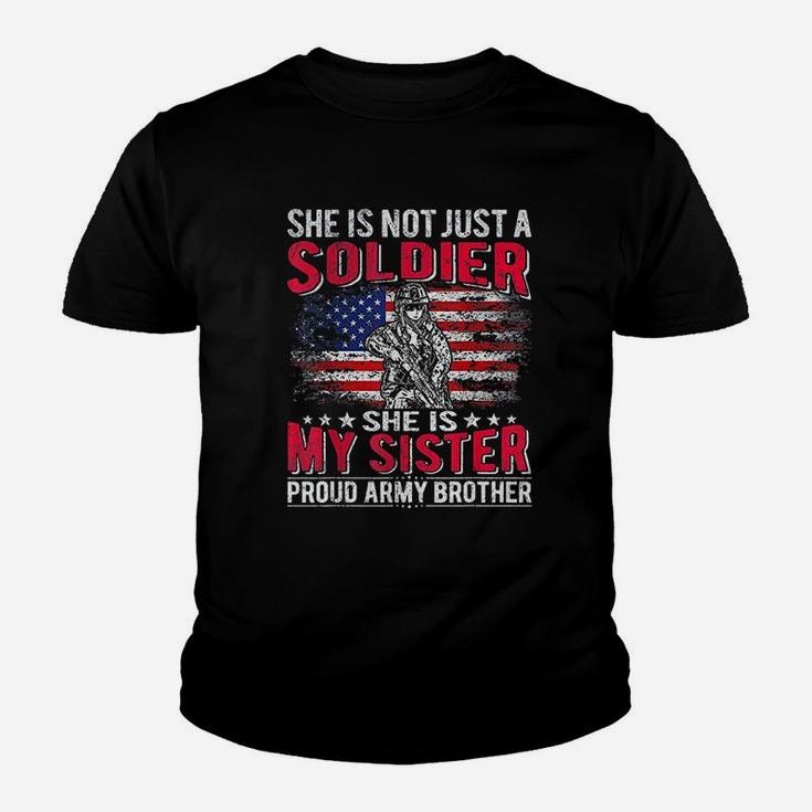 My Sister My Soldier Hero Proud Army Brother Sibling Gifts Kid T-Shirt