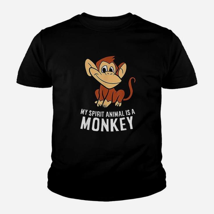 My Spirit Animal Is A Monkey Cute Monkey Lover Gift Kid T-Shirt